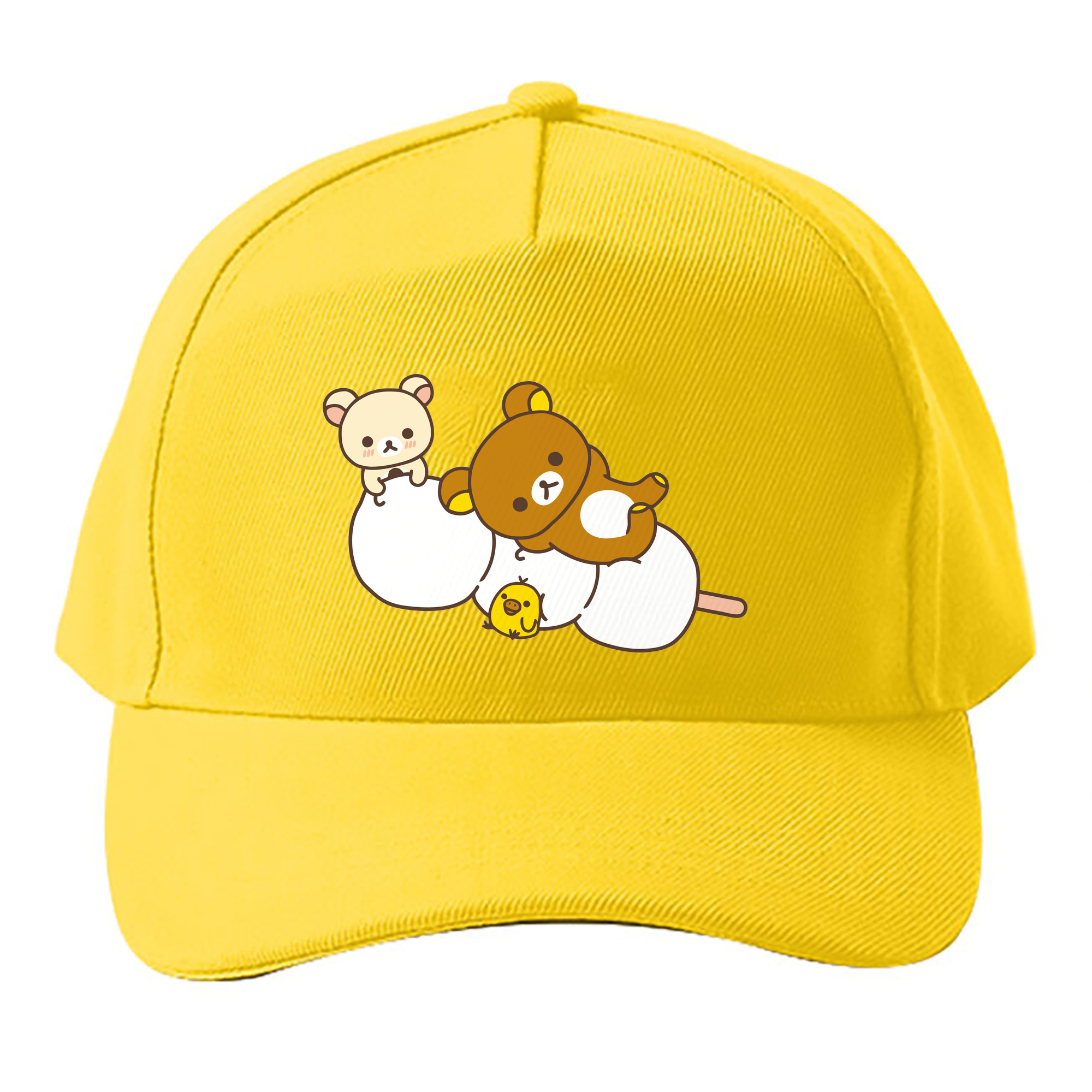 （画像用） リラックマ リラックマ キイロイトリ Rilakkuma Korilakkuma Kiiroitori ベースボールキャップ 綿100％ 男女兼用 帽子 スポーツ